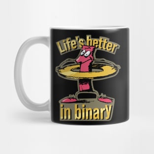 "Life's better in binary" tech joke Mug